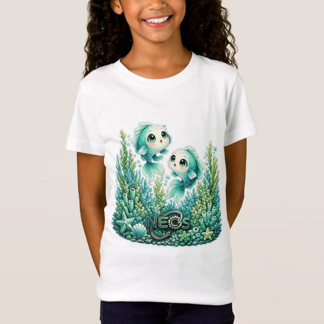 Camiseta Neos Kawaii Zodíaco Piscis (Anverso)