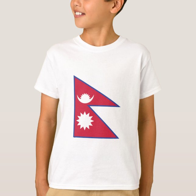 Camiseta Nepal Bandera Emblema (Anverso)
