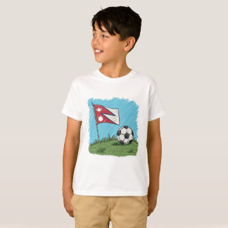 Camiseta Nepal flag and soccer ball