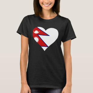 Camiseta Nepal Flag Heart Nepal Gifts Ama a Nepal Pullover