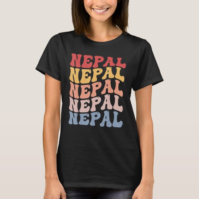 Camiseta Nepal Groovy Retro Nepali (Anverso)