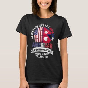 Camiseta Nepalés-norteamericano conocemos lugares donde el
