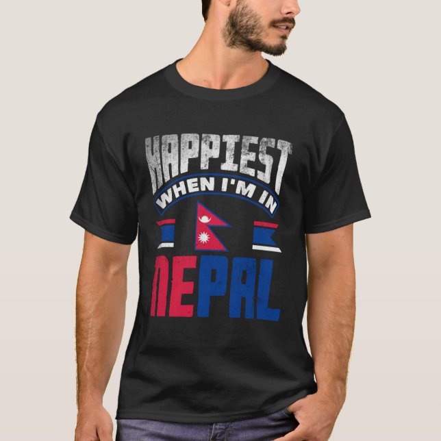 Camiseta Nepalese Nepal Nepalese Flag Happiest When Im In N (Anverso)