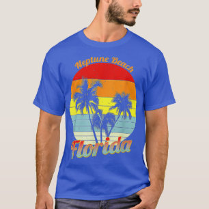 Camiseta Neptune Beach Florida Palmeras Tropicales Retro Va