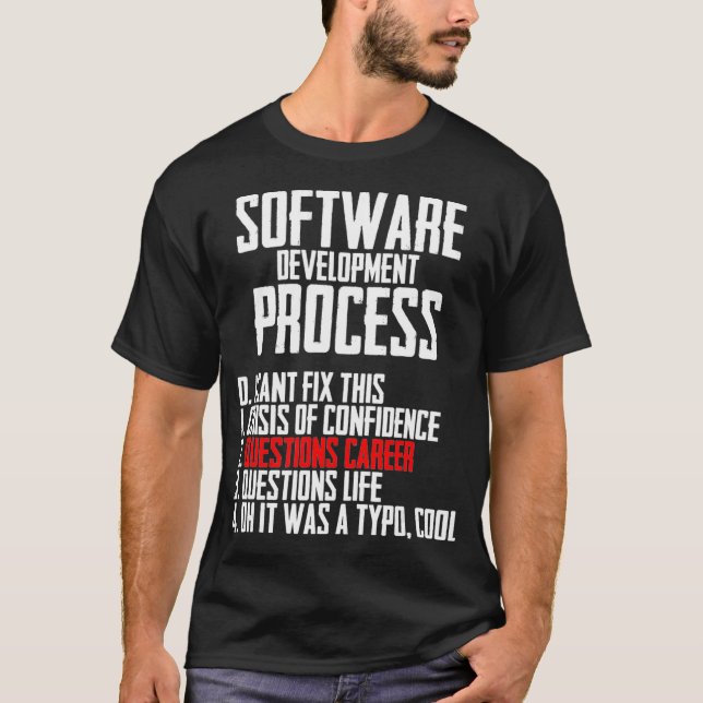 Camiseta Nerd de proceso de programación de software de cód (Anverso)
