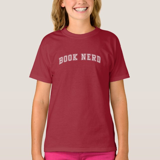 Camiseta Nerd del libro de estilo de variación curvada (Anverso)