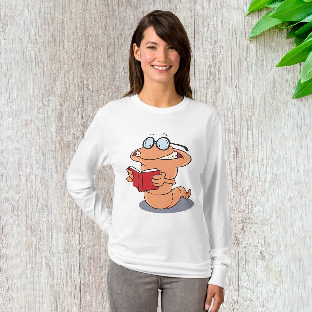 Camiseta Nerdy Bookworm leyendo un libro (Subido por el creador)