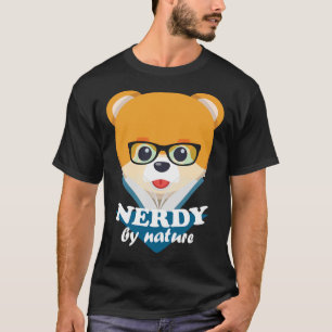 Camiseta Nerdy By Nature – Funny Cute Dog Nerd Pomeranian