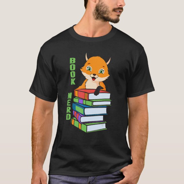Camiseta Nerdy Fox Libro Animal Para Hombres Furor Femenino (Anverso)