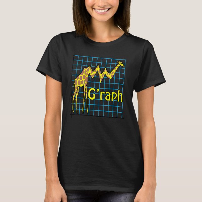 Camiseta Nerdy Giraffe Graph Pun Geometry Math (Anverso)