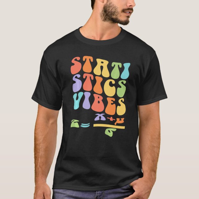 Camiseta Nerdy Groovy Statistics Vibes Math Teacher (Anverso)