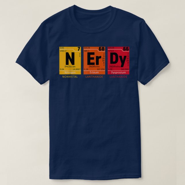 Camiseta Nerdy Periodic Table Funny Science  (Diseño del anverso)