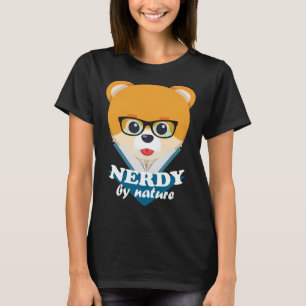 Camiseta Nerdy Por Naturaleza - Perro Divertido Cute Nerd P