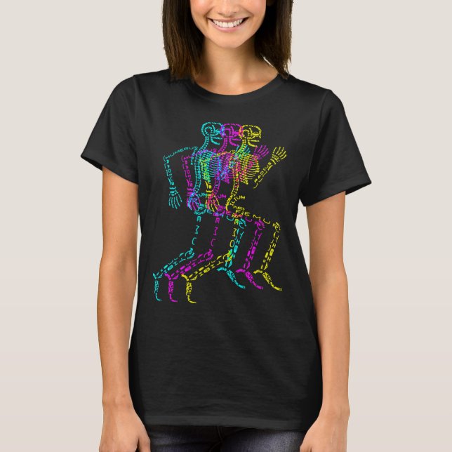 Camiseta Nerdy Skeleton Bones Labeled Funny Halloween Human (Anverso)