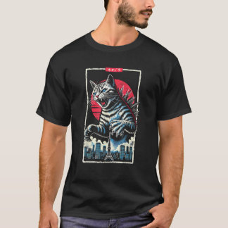 Camiseta Nerrrdy Cat Kaiju Catzilla Japanese Art Men Women 