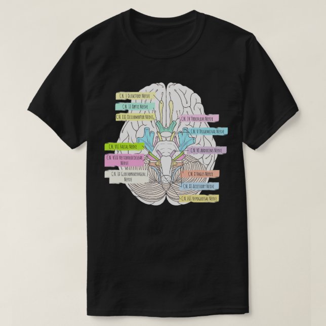 Camiseta Nervios craneales 2 (Diseño del anverso)