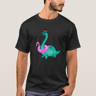 Camiseta Nessie Flamingo Rosa Inflable Monstruo de Loch Nes