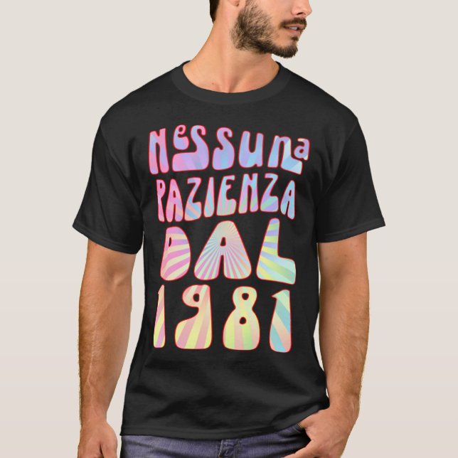 Camiseta Nessuna Pazienza Dal 1981 42 Ani Compleanno Retrò  (Anverso)
