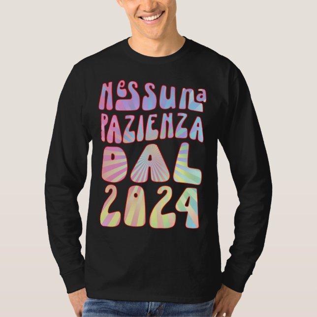 Camiseta Nessuna Pazienza Dal 2024 Ani Compleanno Retrò Div (Anverso)