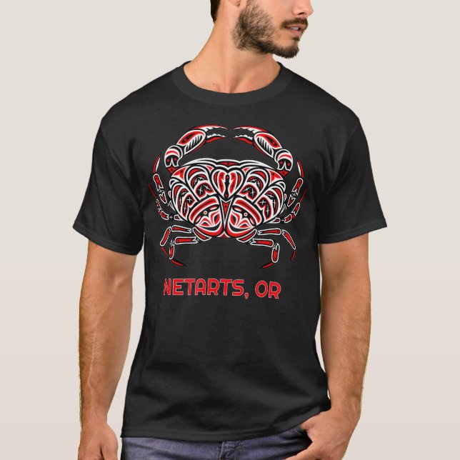 Camiseta Netarts Oregon Dungeness Crab PNW nativo (Anverso)