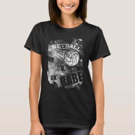 Camiseta Netball Babe's, Black Grunge Netball