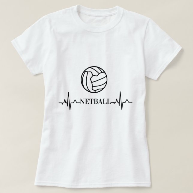 Camiseta Netball de encargo del tema del latido del corazón (Diseño del anverso)
