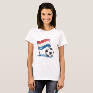 Camiseta Netherlands flag and crayon-style soccer ball