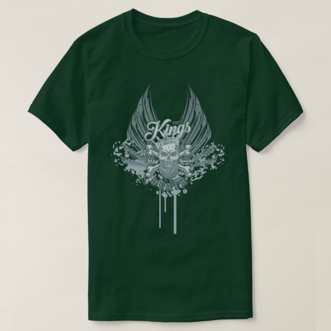 Camiseta Netrok Skull Los Reyes Verdaderos Permanecen Con C (Diseño del anverso)
