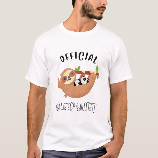 Camiseta Netter schlafender Panda und Faultier (Anverso)