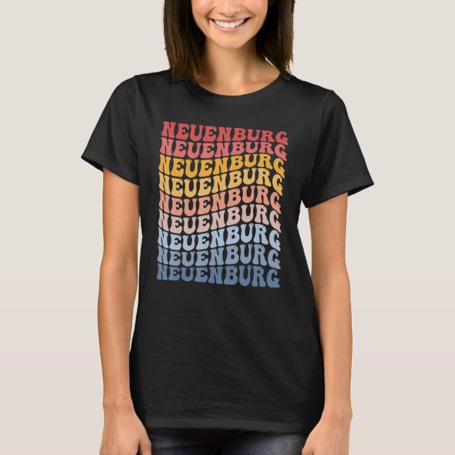 Camiseta Neuenburg City Groovy Retro (Anverso)