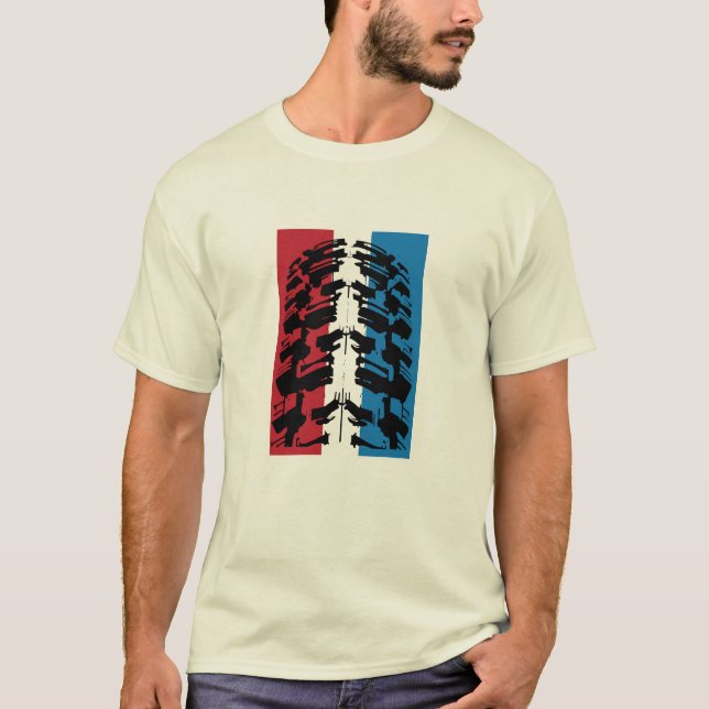 Camiseta Neumático americano de la bici de montaña (Anverso)