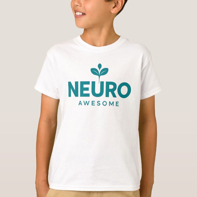 Camiseta Neuro Awesome Teal Sprout Neurodiversity Pride (Anverso)