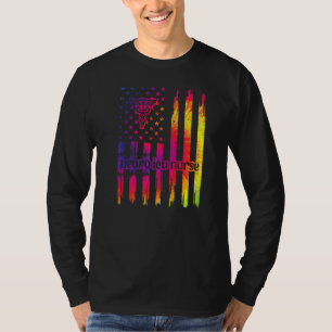 Camiseta Neuro Icu Enfermera La Bandera De Los Ee.Uu. Neuro
