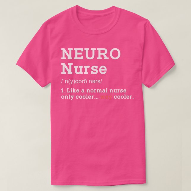 Camiseta Neuro Nurse Funny Definition Way Cooler Humorous M (Diseño del anverso)
