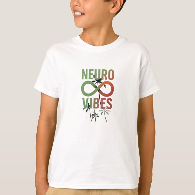 Camiseta Neuro Vibes Neurodiversity Infinity Symbol Palm  (Anverso)