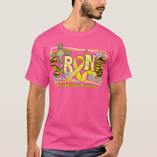 Camiseta Neuroblastoma Awareness Cross ribbon Fuerte espera