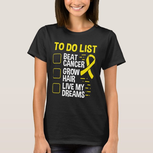 Camiseta Neuroblastoma Awareness To Do List Yellow Ribbon (Anverso)
