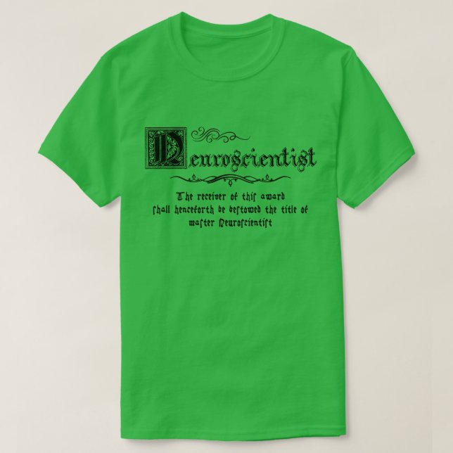 Camiseta Neurocientífico maestro medieval (Diseño del anverso)