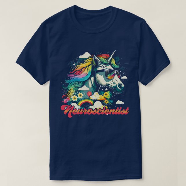 Camiseta Neurocientífico Unicornio arcoiris (Diseño del anverso)