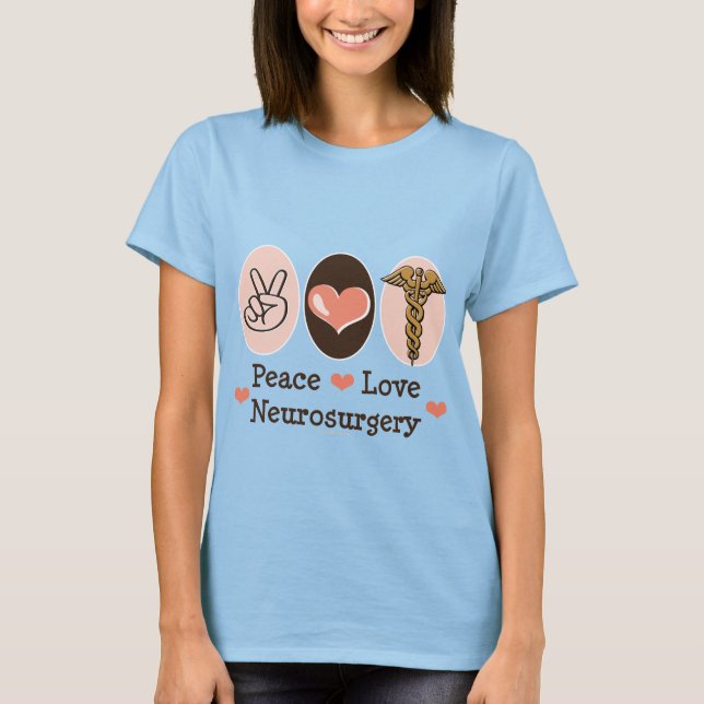 Camiseta Neurocirugía de amor por la paz Ringer Tee Shirt (Anverso)