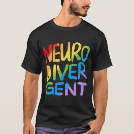 Camiseta Neurodivergente (texto arcoiris)
