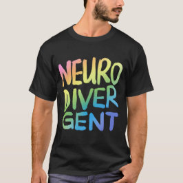 Camiseta Neurodivergente (texto Pastel Rainbow)