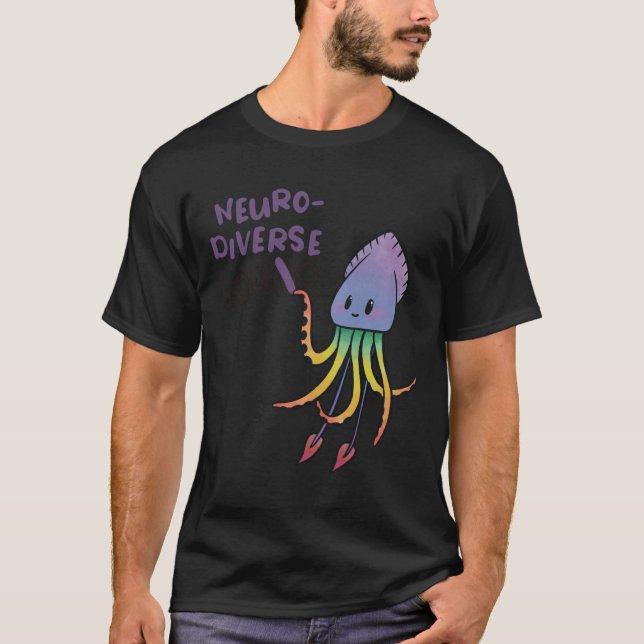 Camiseta Neurodiverse Squid Sticker (Anverso)