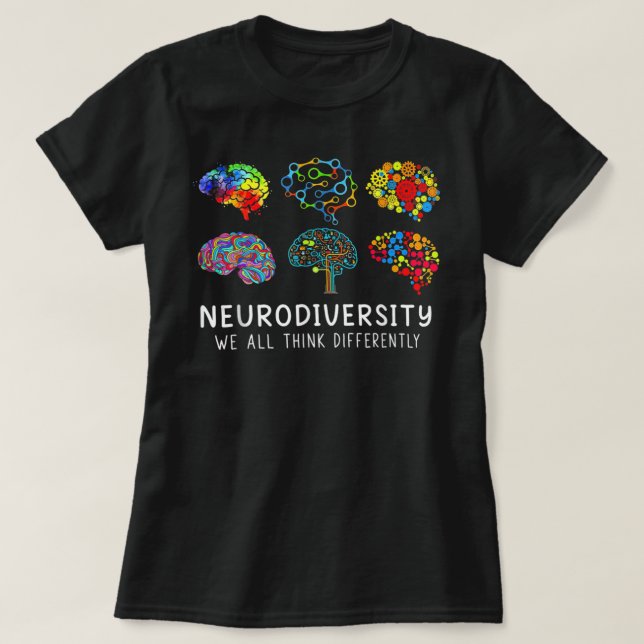 Camiseta Neurodiversidad - Adoptar el TDAH Autism Awareness (Diseño del anverso)