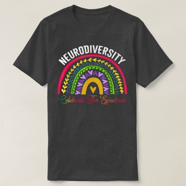 Camiseta Neurodiversidad Autism Spectrum ASHD ADHD Rainbow  (Diseño del anverso)