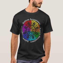 Camiseta Neurodiversidad Autismo Aceptación Arcoiris Mandal