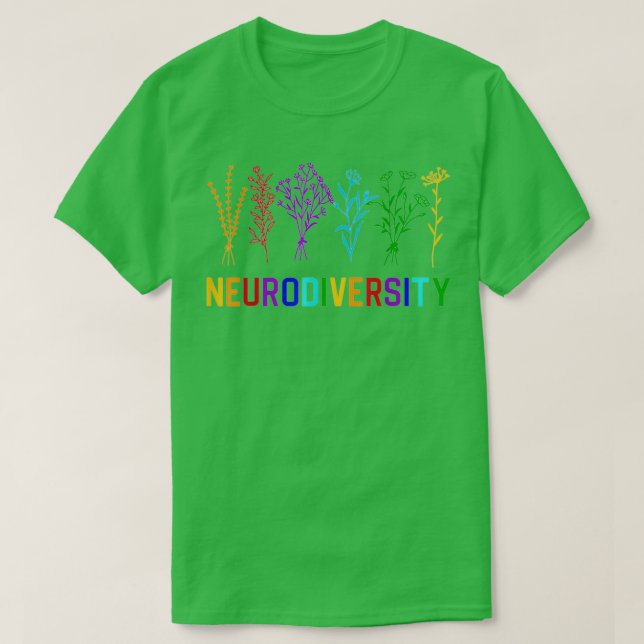 Camiseta Neurodiversidad Autismo Conciencia TDAH Flor arcoi (Diseño del anverso)