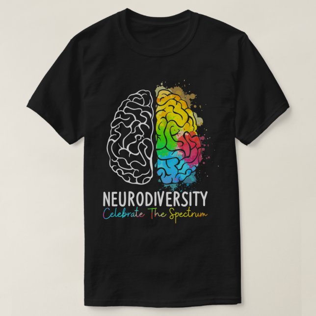 Camiseta Neurodiversidad Autismo Espectro ASH ADHD Arcoiris (Diseño del anverso)