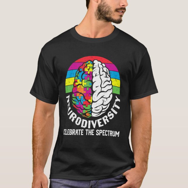 Camiseta Neurodiversidad celebra el espectro cerebro del au (Anverso)