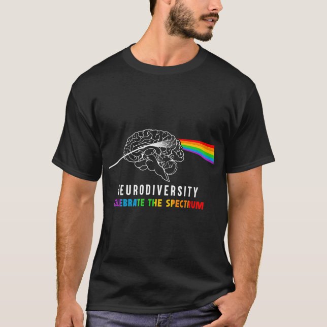 Camiseta Neurodiversidad, Celebra El Espectro. El cerebro  (Anverso)